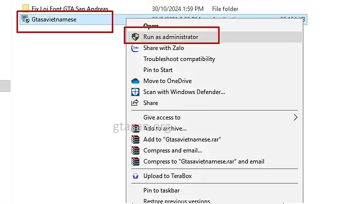 Gtasavietnamese > Run as administrator