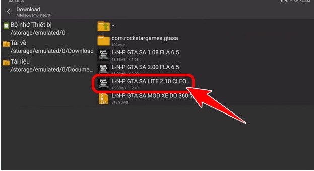 Truy cập file .apk > chọn "Cho phép"
