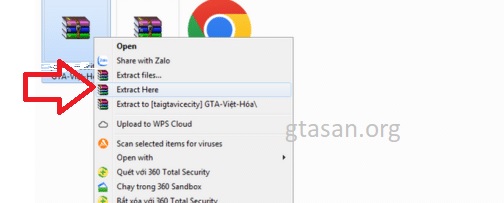 Giải nén bằng WinRAR