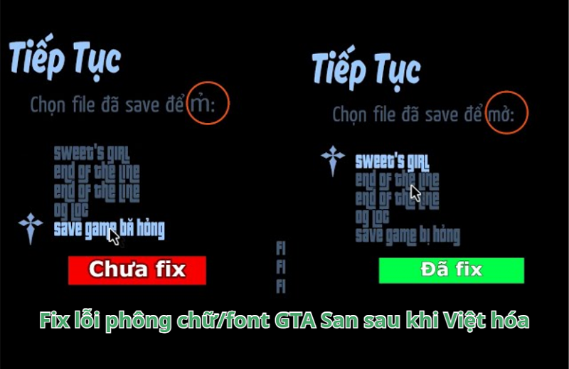 Hướng dẫn Fix lỗi phông chữ/font GTA San sau khi Việt hóa tại GTA San - gtasan.org