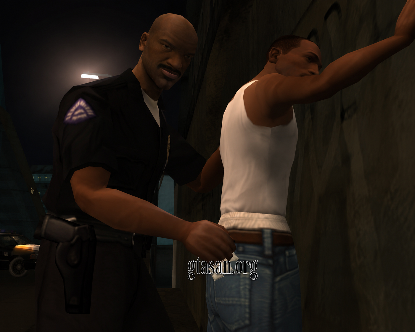 Sĩ quan Tenpenny gài bẫy bằng chứng giả lên người CJ trong GTA San Andreas