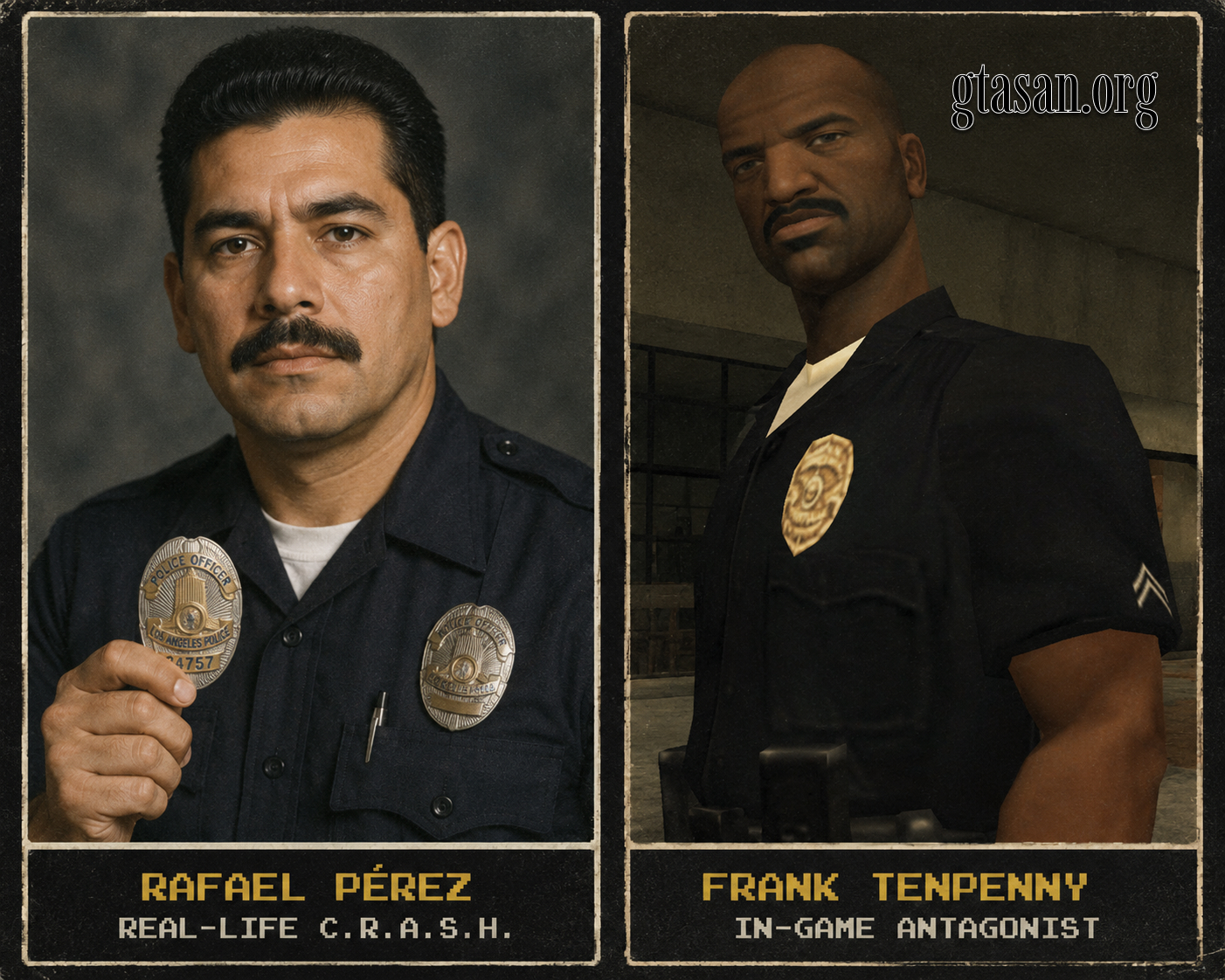 So sánh nguyên mẫu đời thực Rafael Perez và nhân vật phản diện Frank Tenpenny trong GTA San Andreas